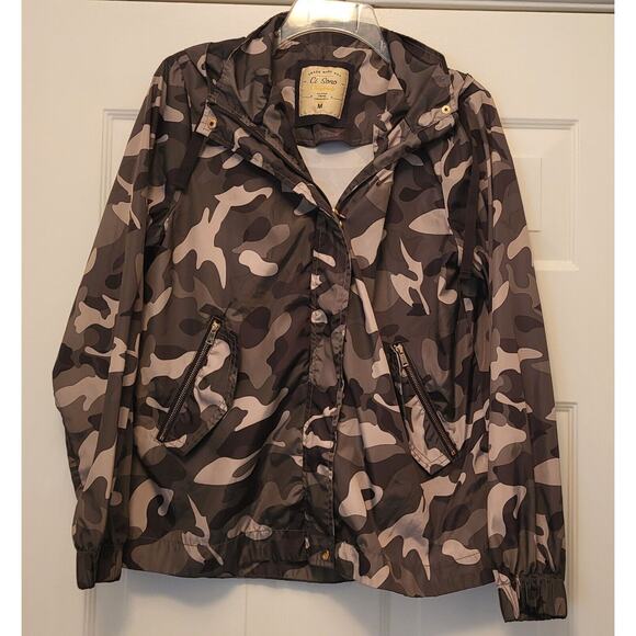 Women’s "Ci Sono Original' Lightweight Camouflage Rain Jacket w/Hood Sz M - Picture 6 of 6